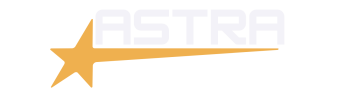 Astra Vending logo with gold star design and white lettering on a black background